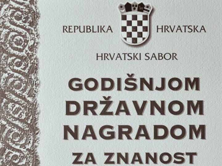 Dobitnici državne nagrade za znanost za prošlu godinu