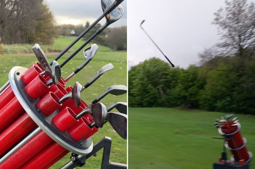 Robotski golf caddy koji ispaljuje u zrak palice i pića za zanimljiviju igru