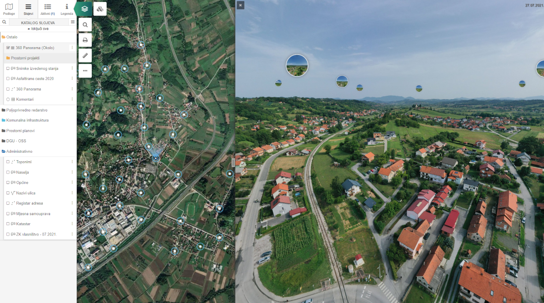 Pogled iz zraka uz georeferencirane panoramske snimke
