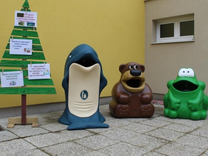 U dječje vrtiće postavljeni spremnici u obliku životinja za odvojeno prikupljanje otpada
