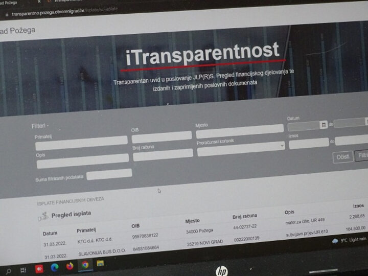 Transparentnost Grada Požege: Aplikacija “iTransparentnost” građanima pruža uvid u trošenje javnog novca