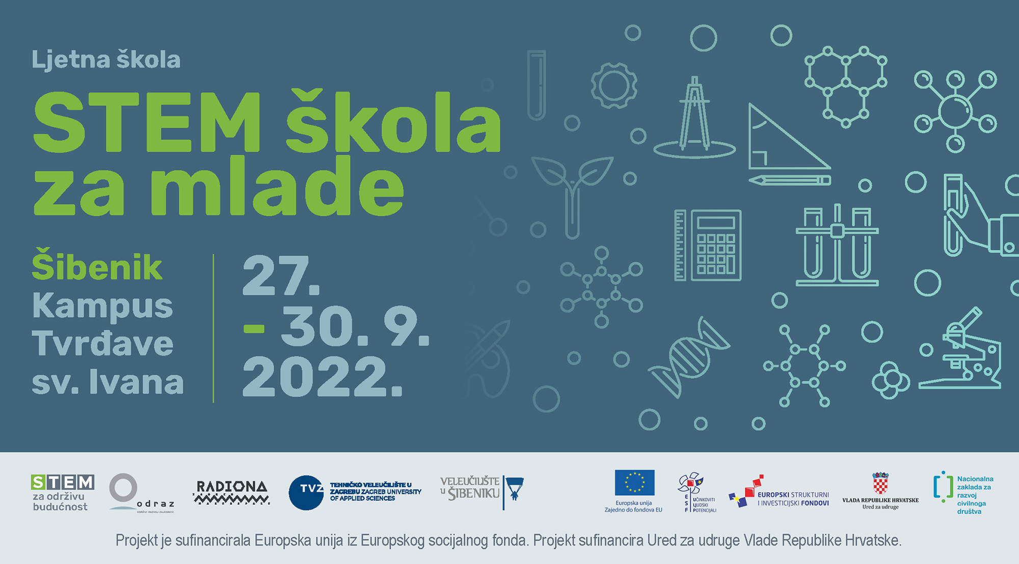 Prijavi se na besplatnu “STEM školu za mlade” koja će se održati od 27. do 30. rujna 2022. u Šibeniku!