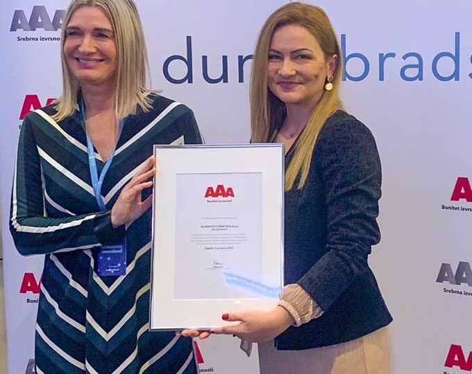 AAA certifikat bonitetne izvrsnosti deset godina zaredom dodijeljen Alarm automatici