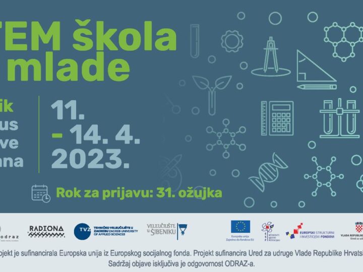 Prijavi se na besplatnu “STEM školu za mlade” od 11. do 14. travnja 2023. u Šibeniku!