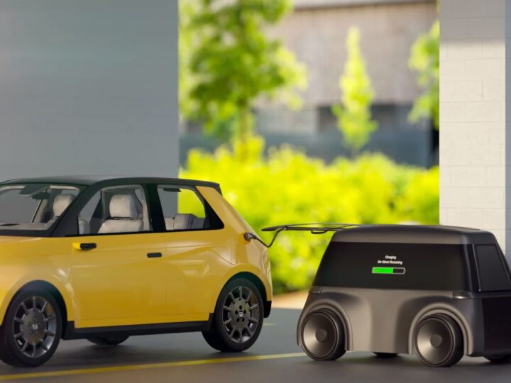 Ovaj robot punjač može se dovesti do vašeg električnog vozila i puniti ga bilo gdje