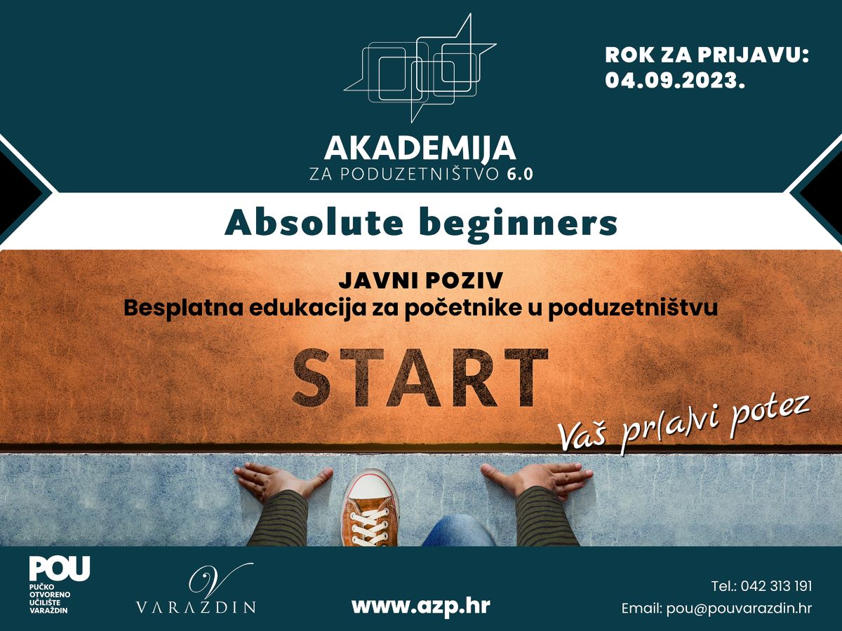 U Varaždinu kreće Akademija za poduzetništvo 6.0. – “APSOLUTE BEGINNERS”