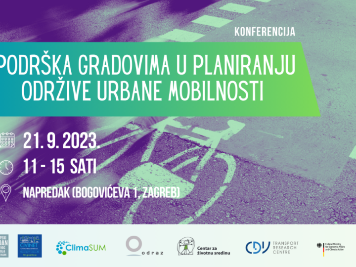 Poziv na konferenciju „Podrška gradovima u planiranju održive urbane mobilnosti“