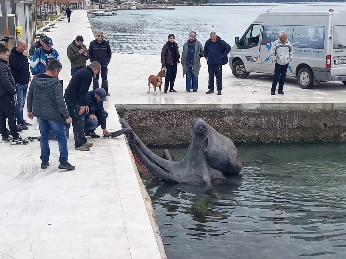 Na rivi u Tisnom ‘izronila’ divovska hobotnica!