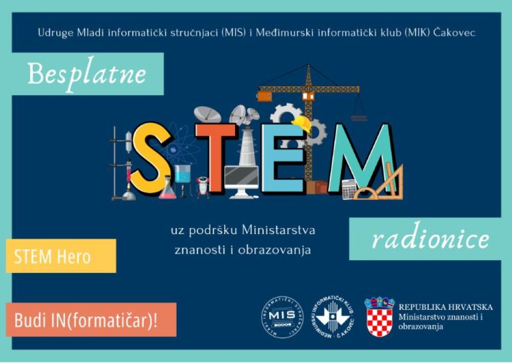 Besplatne STEM radionice za učenike – „STEM Hero“ i „Budi IN(formatičar)!“