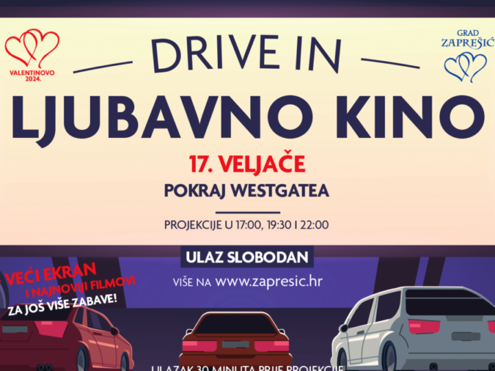 Grad Zaprešić za Valentinovo građane daruje besplatnim drive-in ljubavnim kinom!