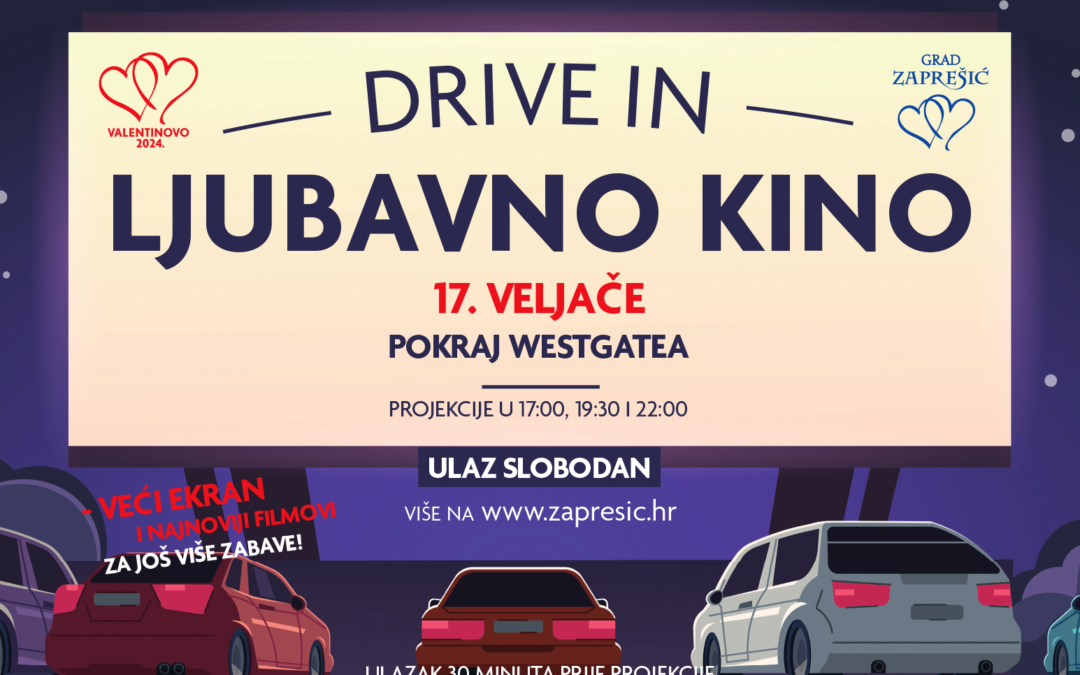 Grad Zaprešić za Valentinovo građane daruje besplatnim drive-in ljubavnim kinom!