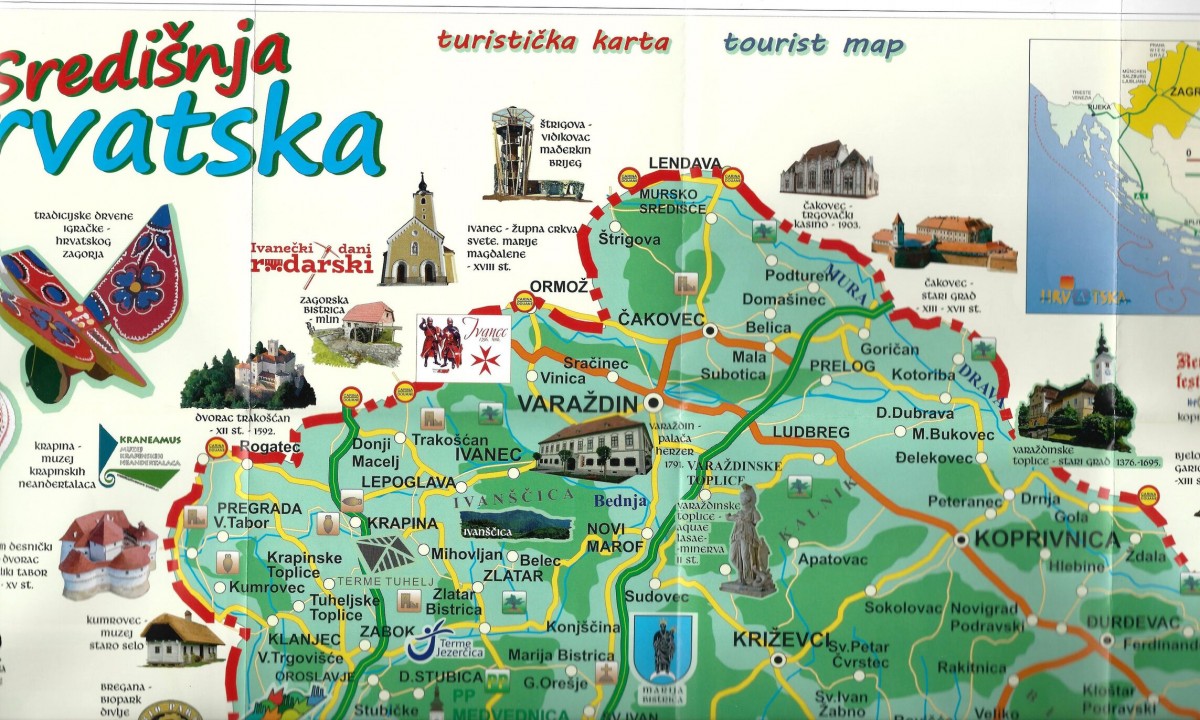 Ivanec sjajno predstavljen na turističkoj karti Središnje Hrvatske kao destinacija koju vrijedi posjetiti