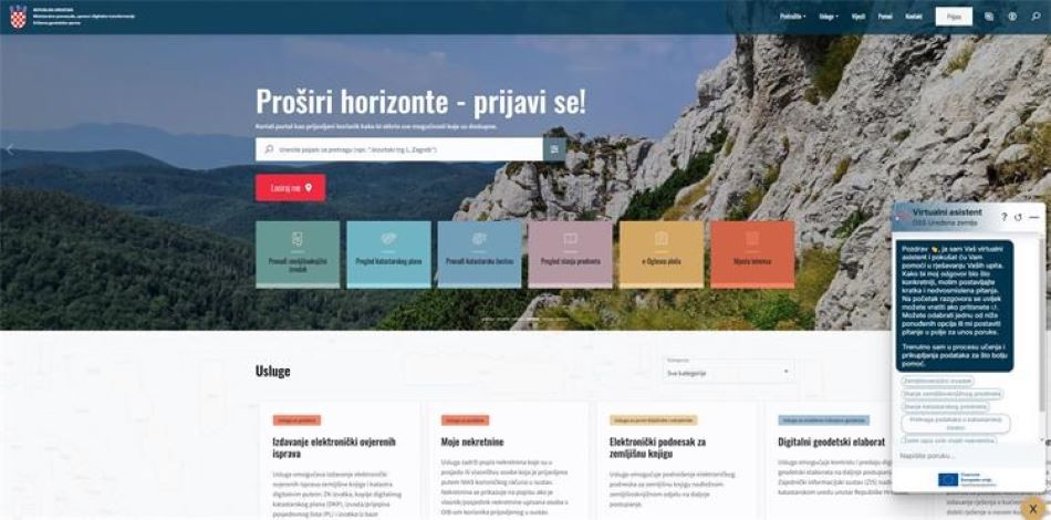 Novi Virtualni asistent za zemljišne knjige i katastar: Brža i jednostavnija podrška korisnicima putem portala OSS Uređena zemlja