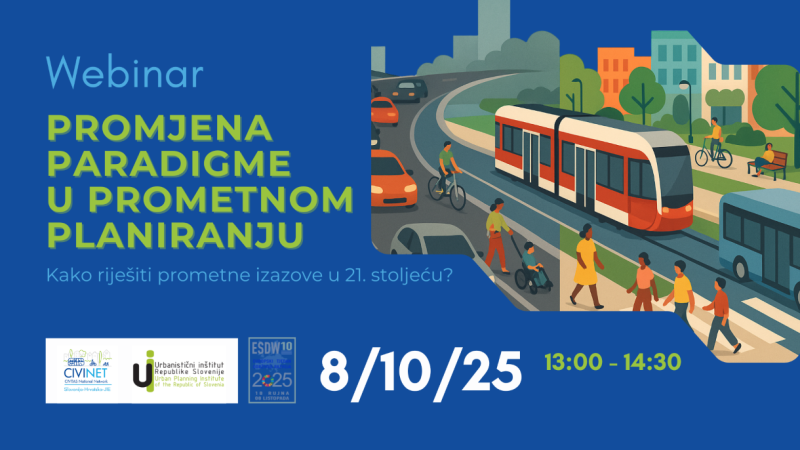 Poziv na webinar: Promjena paradigme u prometnom planiranju – kako riješiti prometne izazove u 21. stoljeću?