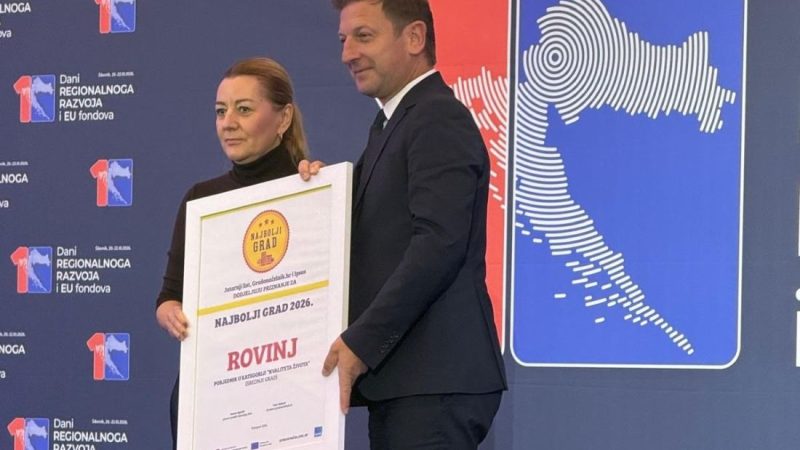 Rovinj-Rovigno proglašen najboljim srednjim gradom u Hrvatskoj po kvaliteti života